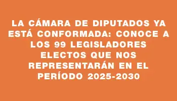 La Cámara de Diputados ya está conformada: conoce a los 99 legisladores electos que nos representarán en el período 2025-2030