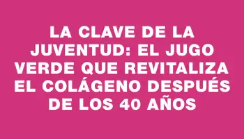 La clave de la juventud: El jugo verde que revitaliza el colágeno después de los 40 años