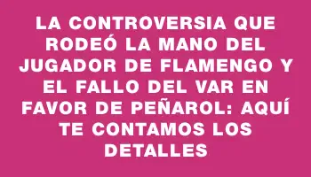 La controversia que rodeó la mano del jugador de Flamengo y el fallo del Var en favor de Peñarol: aquí te contamos los detalles