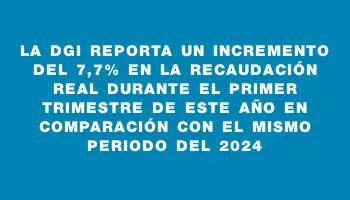 La Dgi reporta un incremento del 7,7% en la recaudación real durante el primer trimestre de este año en comparación con el mismo periodo del 2024