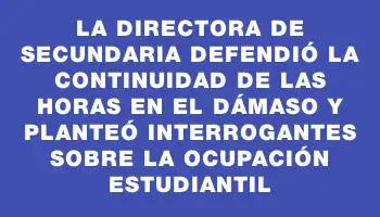 La Directora de Secundaria defendió la continuidad de las horas en el Dámaso y planteó interrogantes sobre la ocupación estudiantil