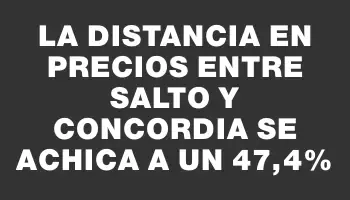 La distancia en precios entre Salto y Concordia se achica a un 47,4%