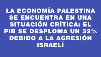 La economía palestina se encuentra en una situación crítica: el Pib se desploma un 32% debido a la agresión israelí