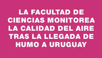 La Facultad de Ciencias monitorea la calidad del aire tras la llegada de humo a Uruguay