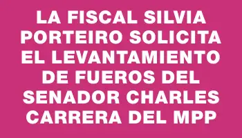 La fiscal Silvia Porteiro solicita el levantamiento de fueros del senador Charles Carrera del Mpp