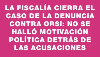 La Fiscalía cierra el caso de la denuncia contra Orsi: no se halló motivación política detrás de las acusaciones