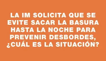 La Im solicita que se evite sacar la basura hasta la noche para prevenir desbordes, ¿cuál es la situación?