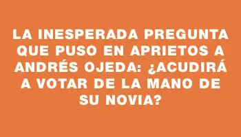 La inesperada pregunta que puso en aprietos a Andrés Ojeda: ¿Acudirá a votar de la mano de su novia?