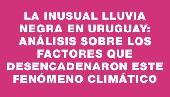 La inusual lluvia negra en Uruguay: análisis sobre los factores que desencadenaron este fenómeno climático