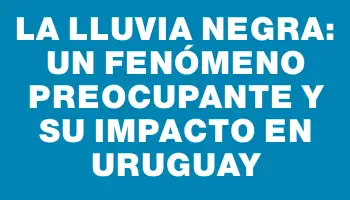 La lluvia negra: un fenómeno preocupante y su impacto en Uruguay