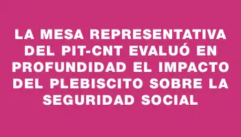 La Mesa Representativa del Pit-cnt evaluó en profundidad el impacto del plebiscito sobre la seguridad social