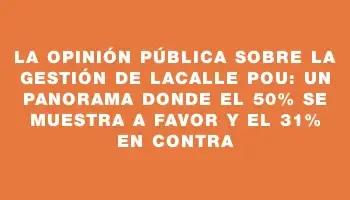 La opinión pública sobre la gestión de Lacalle Pou: un panorama donde el 50% se muestra a favor y el 31% en contra