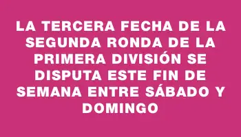 La tercera fecha de la segunda ronda de la Primera División se disputa este fin de semana entre sábado y domingo