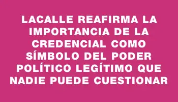 Lacalle reafirma la importancia de la credencial como símbolo del poder político legítimo que nadie puede cuestionar