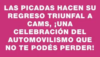 Las picadas hacen su regreso triunfal a Cams, ¡una celebración del automovilismo que no te podés perder!