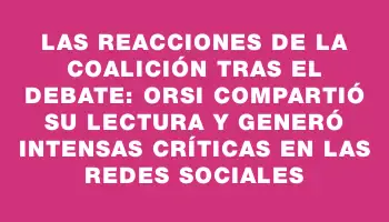 Las reacciones de la Coalición tras el debate: Orsi compartió su lectura y generó intensas críticas en las redes sociales