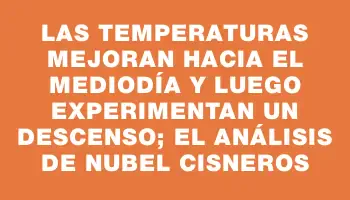 Las temperaturas mejoran hacia el mediodía y luego experimentan un descenso; el análisis de Nubel Cisneros