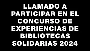 Llamado a participar en el concurso de experiencias de Bibliotecas Solidarias 2024