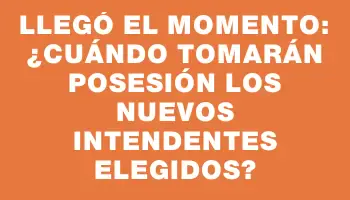 Llegó el momento: ¿Cuándo tomarán posesión los nuevos intendentes elegidos?