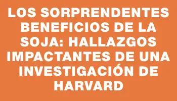 Los sorprendentes beneficios de la soja: Hallazgos impactantes de una investigación de Harvard