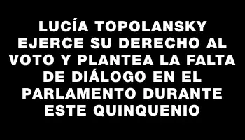 Lucía Topolansky ejerce su derecho al voto y plantea la falta de diálogo en el Parlamento durante este quinquenio