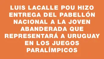 Luis Lacalle Pou hizo entrega del pabellón nacional a la joven abanderada que representará a Uruguay en los Juegos Paralímpicos