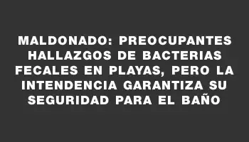 Maldonado: preocupantes hallazgos de bacterias fecales en playas, pero la Intendencia garantiza su seguridad para el baño