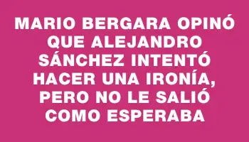 Mario Bergara opinó que Alejandro Sánchez intentó hacer una ironía, pero no le salió como esperaba