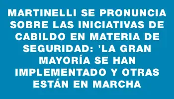 Martinelli se pronuncia sobre las iniciativas de Cabildo en materia de seguridad: 