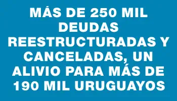 Más de 250 mil deudas reestructuradas y canceladas, un alivio para más de 190 mil uruguayos