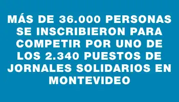 Más de 36.000 personas se inscribieron para competir por uno de los 2.340 puestos de jornales solidarios en Montevideo