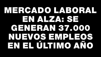 Mercado laboral en alza: se generan 37.000 nuevos empleos en el último año