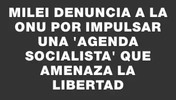 Milei denuncia a la Onu por impulsar una 