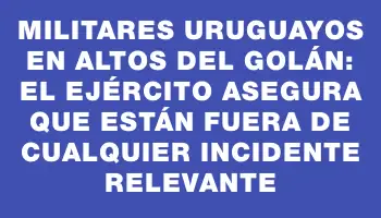 Militares uruguayos en Altos del Golán: el Ejército asegura que están fuera de cualquier incidente relevante