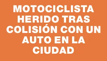 Motociclista herido tras colisión con un auto en la ciudad