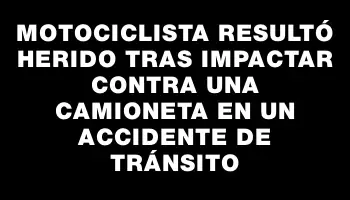 Motociclista resultó herido tras impactar contra una camioneta en un accidente de tránsito