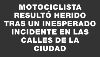 Motociclista resultó herido tras un inesperado incidente en las calles de la ciudad