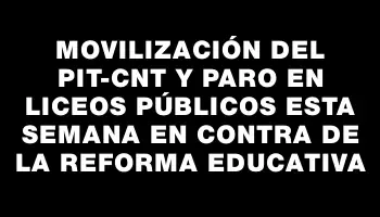 Movilización del Pit-Cnt y paro en liceos públicos esta semana en contra de la reforma educativa