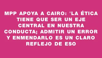 Mpp apoya a Cairo: 