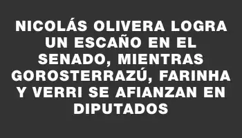 Nicolás Olivera logra un escaño en el Senado, mientras Gorosterrazú, Farinha y Verri se afianzan en Diputados