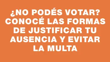 ¿No podés votar? Conocé las formas de justificar tu ausencia y evitar la multa