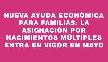 Nueva ayuda económica para familias: la asignación por nacimientos múltiples entra en vigor en mayo