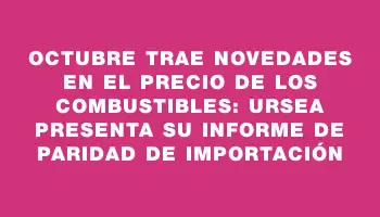 Octubre trae novedades en el precio de los combustibles: Ursea presenta su informe de paridad de importación