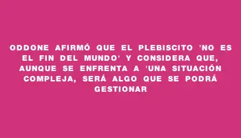 Oddone afirmó que el plebiscito 