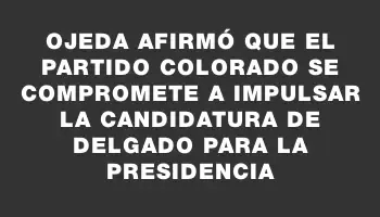 Ojeda afirmó que el Partido Colorado se compromete a impulsar la candidatura de Delgado para la presidencia