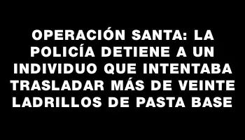 Operación Santa: la policía detiene a un individuo que intentaba trasladar más de veinte ladrillos de pasta base