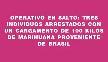 Operativo en Salto: tres individuos arrestados con un cargamento de 100 kilos de marihuana proveniente de Brasil