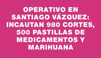 Operativo en Santiago Vázquez: incautan 980 cortes, 500 pastillas de medicamentos y marihuana