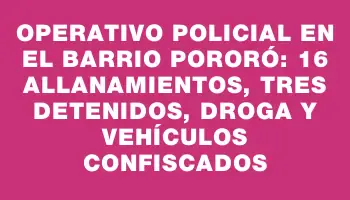 Operativo policial en el barrio Pororó: 16 allanamientos, tres detenidos, droga y vehículos confiscados