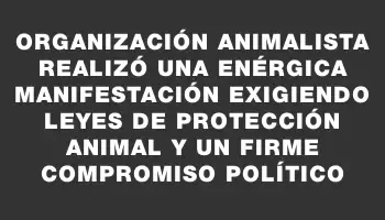 Organización animalista realizó una enérgica manifestación exigiendo leyes de protección animal y un firme compromiso político